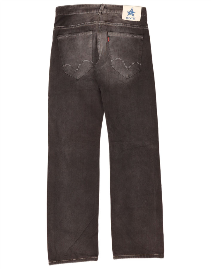 Calça jeans reta masculina Levi's W30 L34 algodão cinza