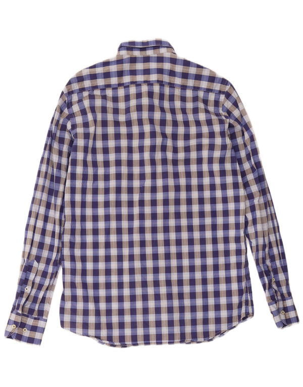 Massimo Dutti Mens Casual Fit Shirt Medium Blue Gingham