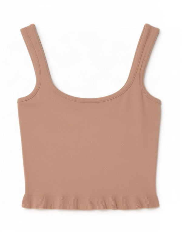 Zara Womens Crop Cami Top UK 8 Pequeno Rosa