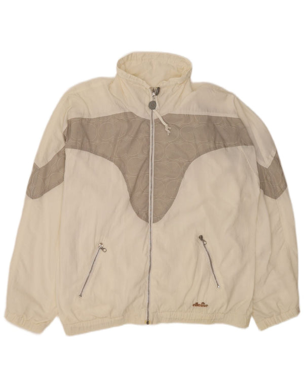Ellesse Womens Tracksuit Top Jacket UK 18 XL branco colorblock