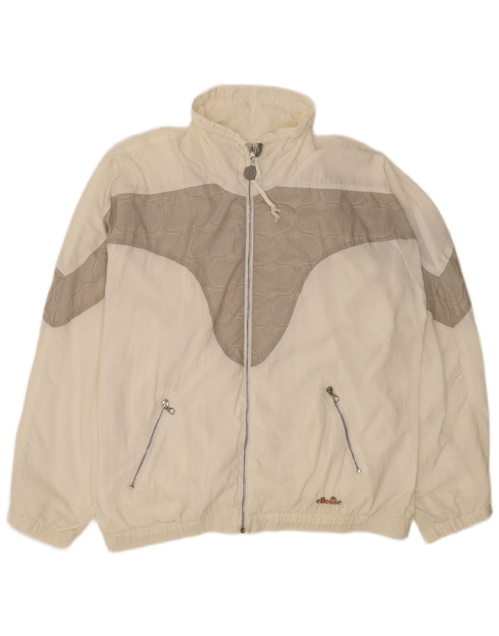 Ellesse Womens Tracksuit Top Jacket UK 18 XL branco colorblock