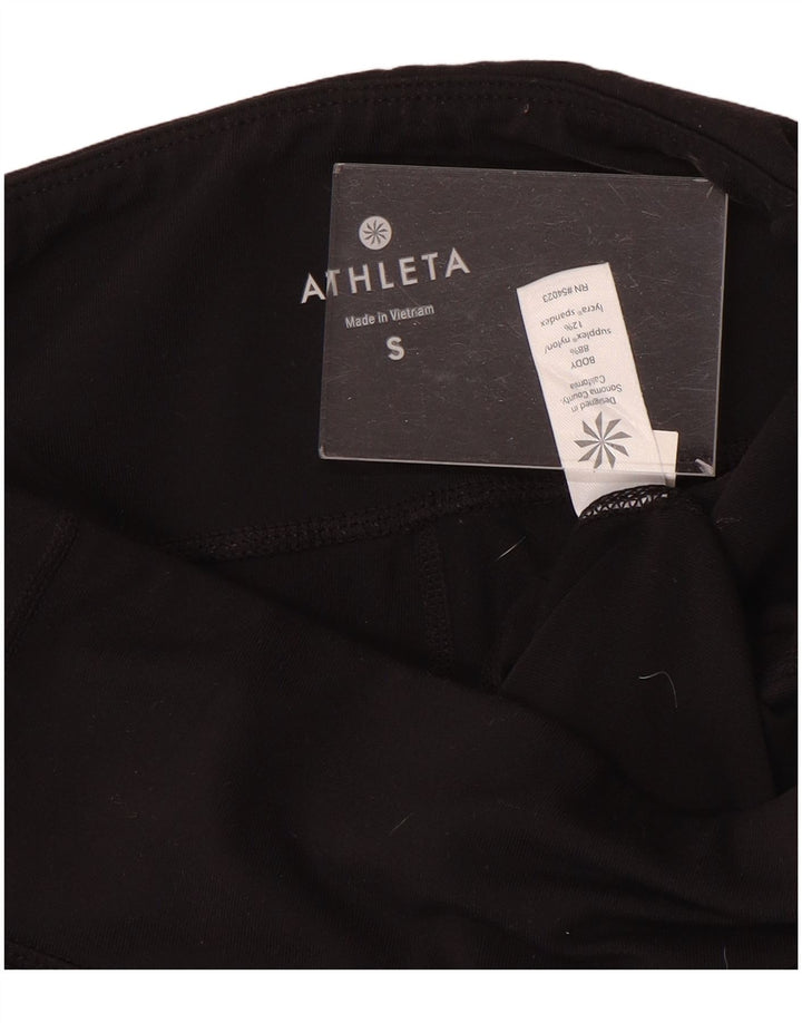 Leggings capri femininos ATHLETA Reino Unido 10 pequeno preto nylon