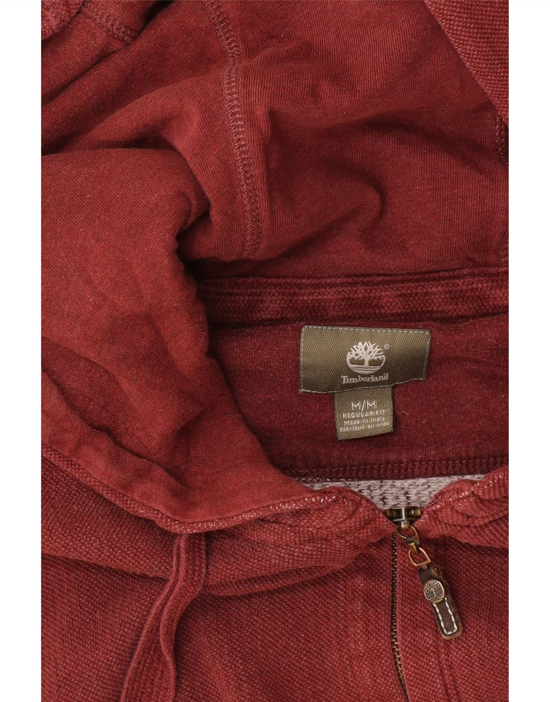 Suéter masculino com capuz Timberland Regular Fit Zip médio Borgonha