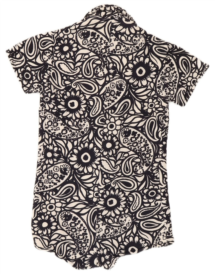 Body feminino vintage IT 44 médio preto Paisley