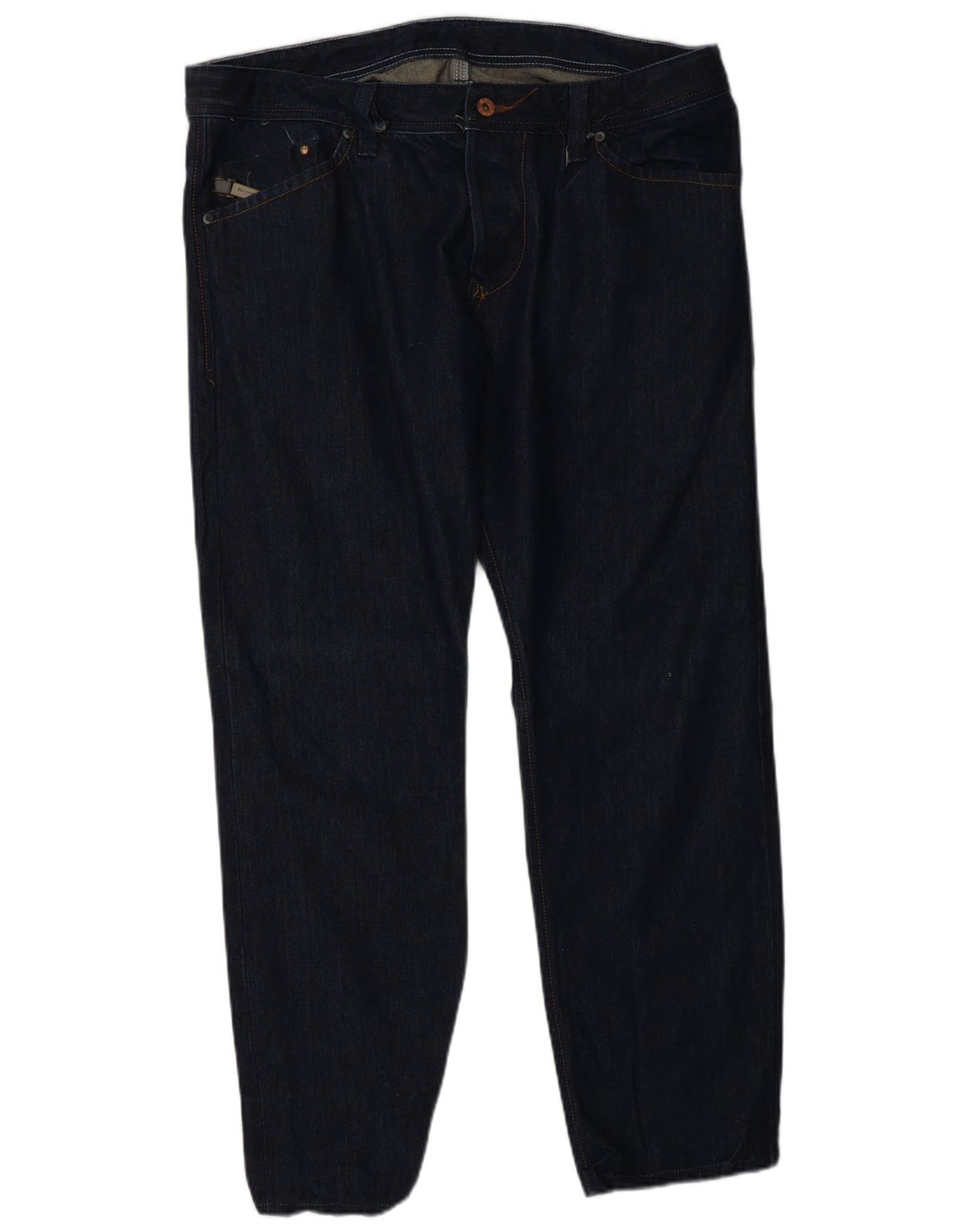 DIESEL Calça jeans reta masculina W34 L28 algodão azul marinho