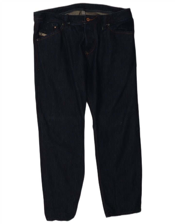 DIESEL Calça jeans reta masculina W34 L28 algodão azul marinho