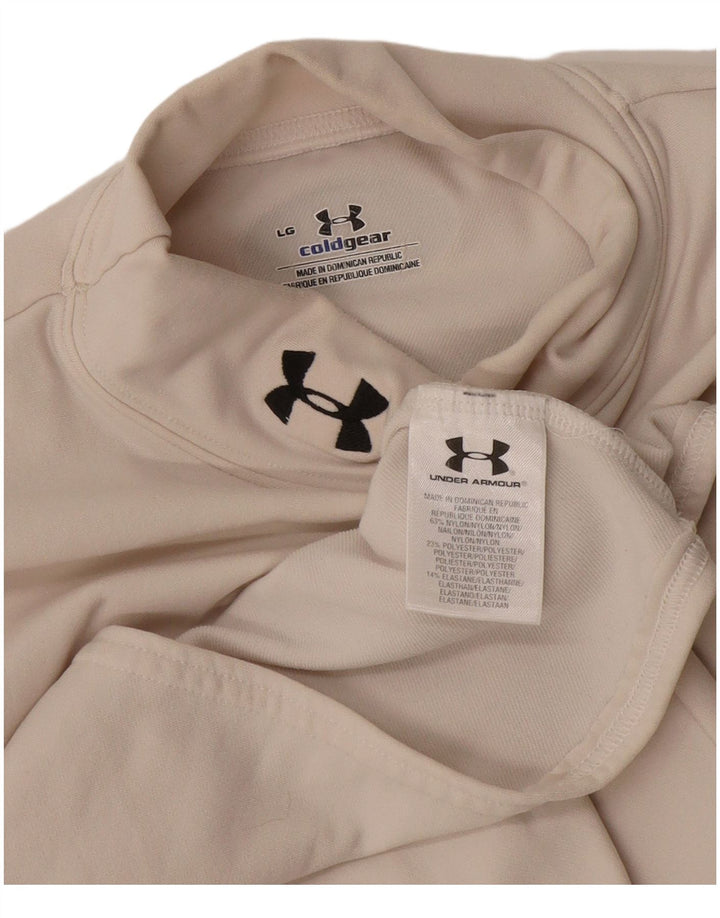 Under Armour Womens Cold Gear Top Manga Longa Grande Off White Nylon