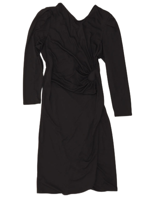 Vestido bainha feminino vintage IT 42 poliéster preto médio