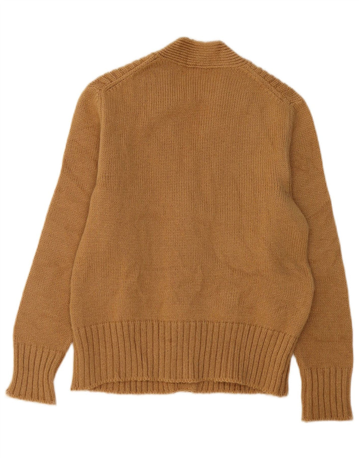 Suéter cardigã feminino VINTAGE UK 12 médio bege
