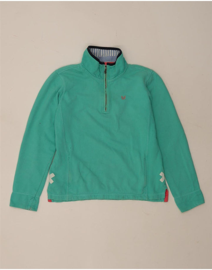 CREW CLOTHING Suéter feminino oversized com capuz Reino Unido 12 verde médio