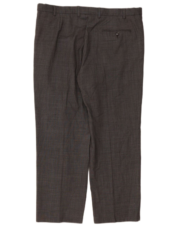 Calça masculina Marks & Spencer Performance Straight Suit W38 L29 cinza