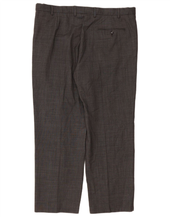 Calça masculina Marks & Spencer Performance Straight Suit W38 L29 cinza