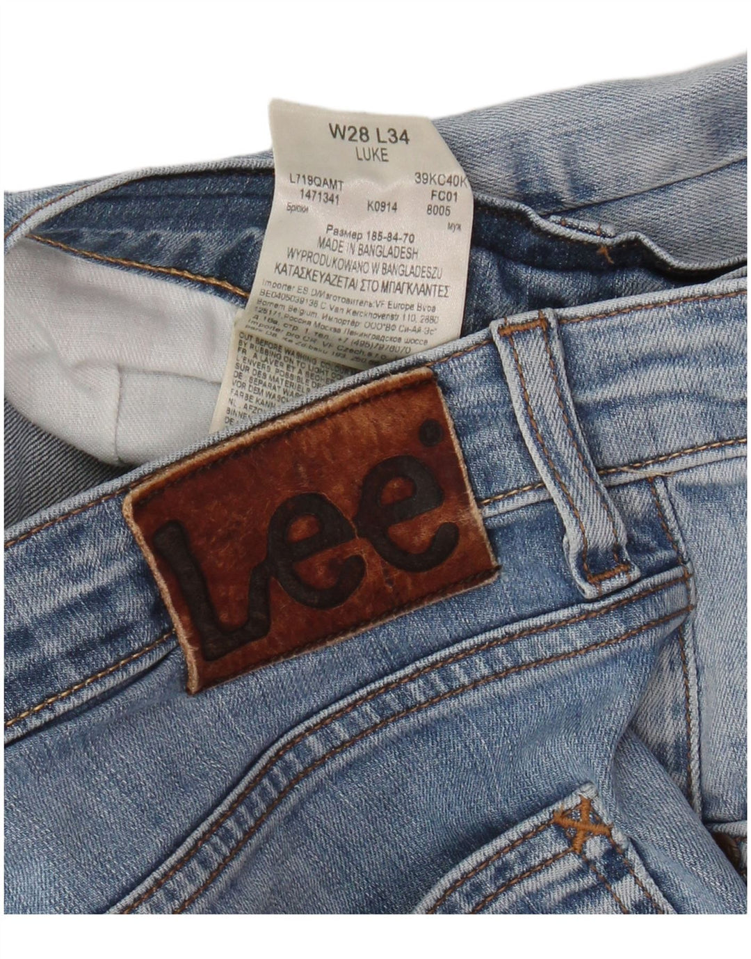 LEE Womens Luke Skinny Jeans W28 L34 Azul Algodão