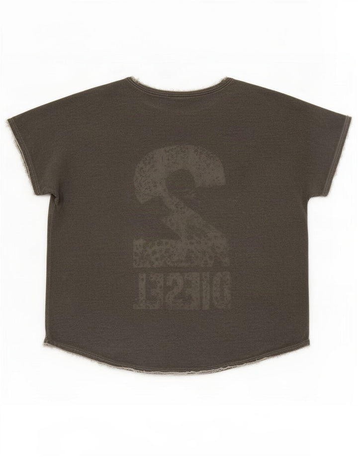 Camiseta feminina Diesel Oversized com estampa gráfica UK 10 pequena rayon cinza