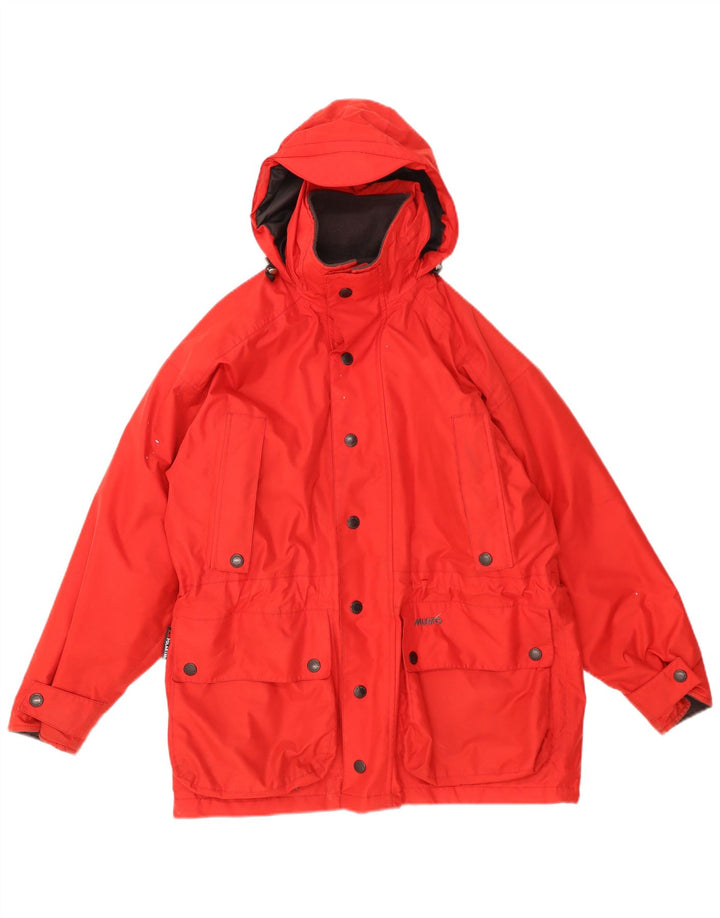 Jaqueta corta-vento masculina Musto com capuz Reino Unido 36 poliéster vermelho pequeno