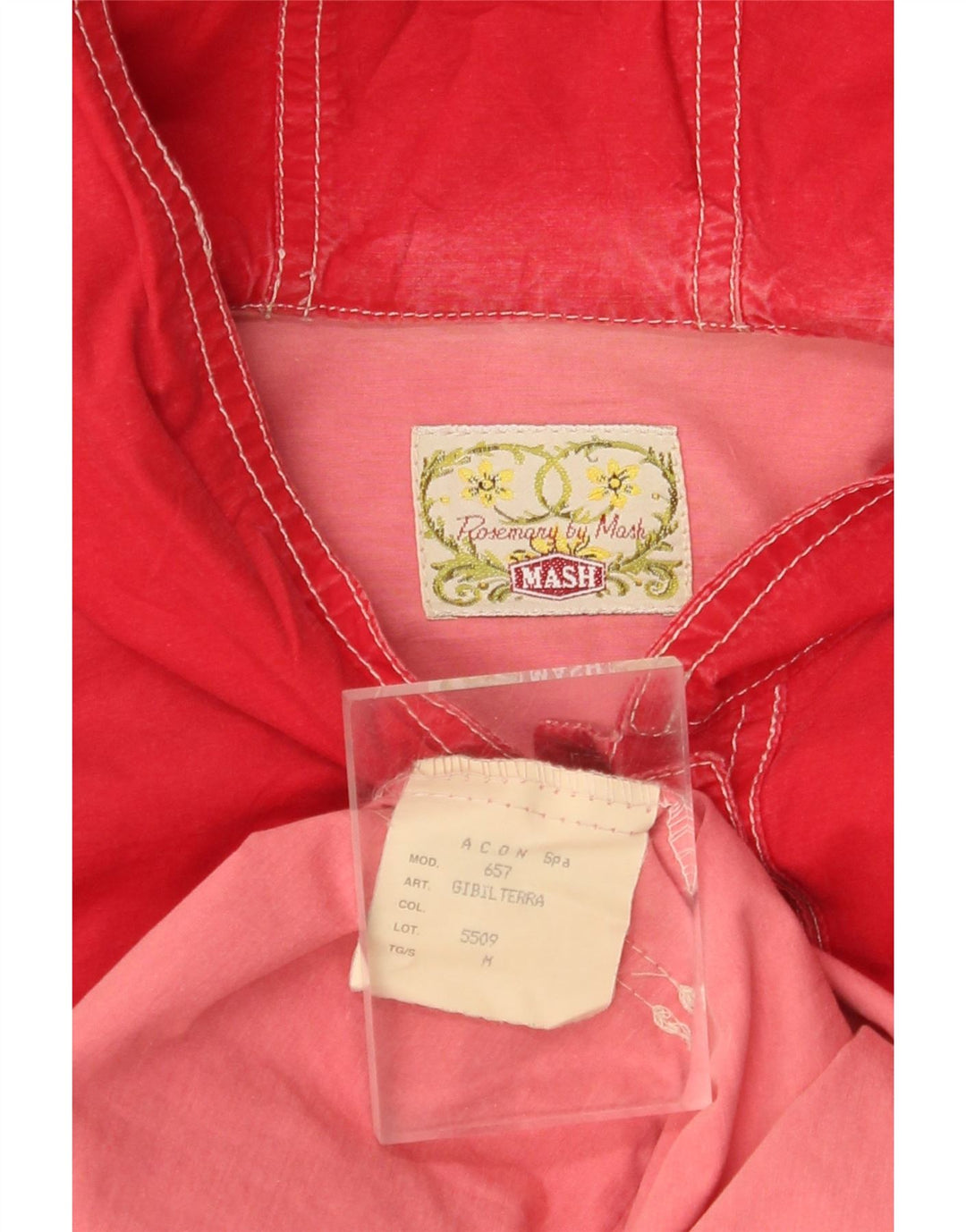 Jaqueta utilitária feminina MASH com capuz grande Reino Unido 14 algodão vermelho médio