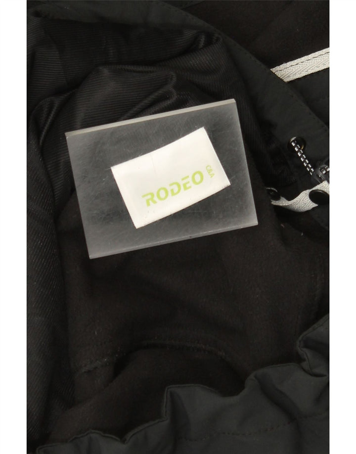 Jaqueta corta-vento masculina Rodeo com capuz UK 42 XL poliéster preto