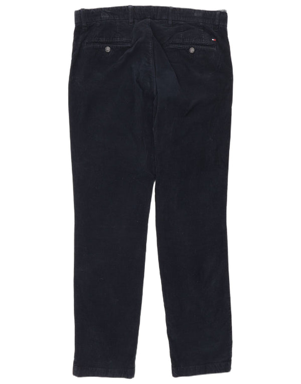 Calça masculina reta de veludo Tommy Hilfiger W34 L32 algodão azul marinho