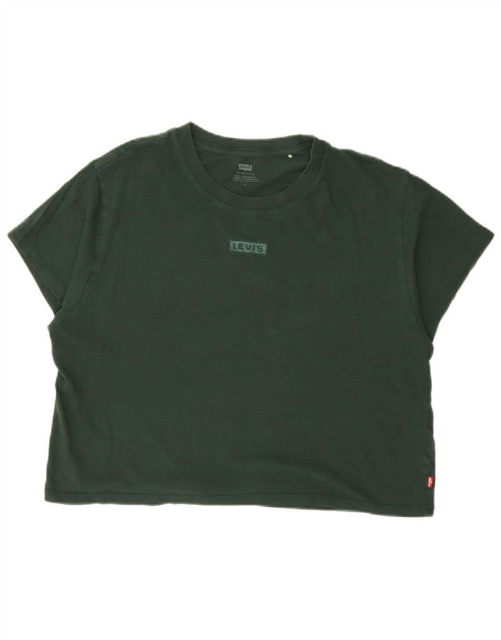 Camiseta feminina Levi's Crop Top UK 14 verde médio