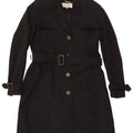 Hobbs Womens Trench Coat UK 12 Médio Algodão Preto