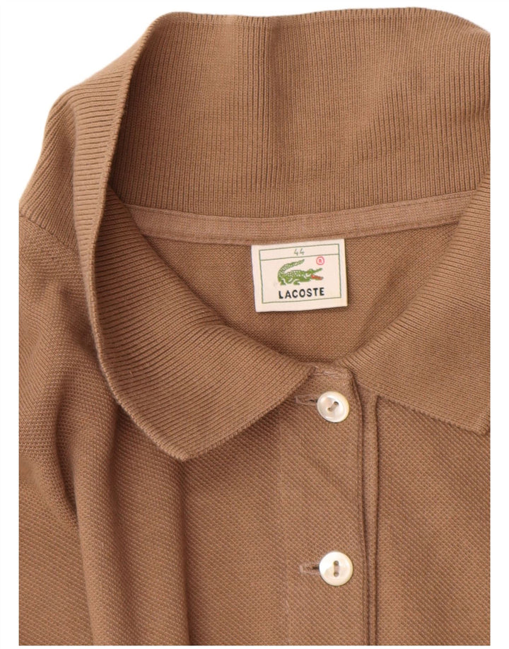Camisa polo feminina Lacoste tamanho 44 grande algodão marrom