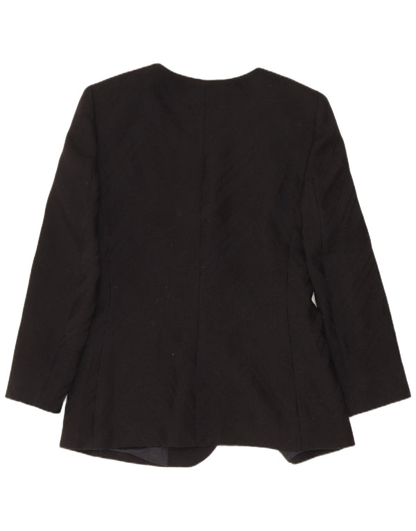 Jaqueta blazer feminina Gai Mattiolo com 1 botão IT 46 grande lã virgem preta