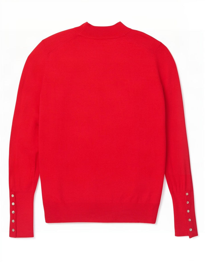 Zara Suéter feminino com gola tartaruga, Reino Unido 16, grande, vermelho