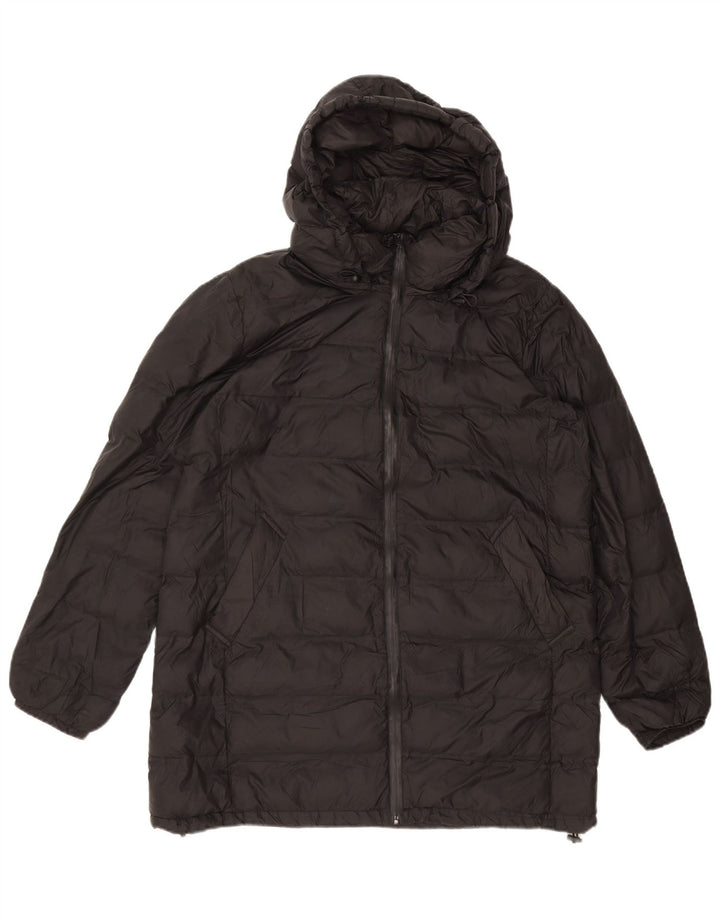 Jaqueta acolchoada com capuz feminina ZARA UK 18 XL preta