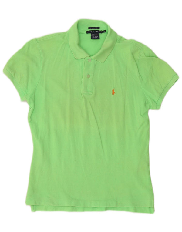Ralph Lauren Camisa polo feminina skinny UK 16 grande algodão verde