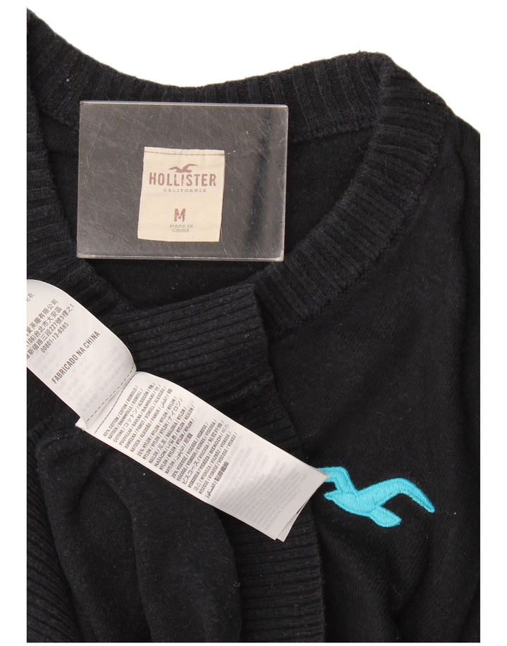 Suéter masculino Hollister com decote em V de algodão azul marinho médio