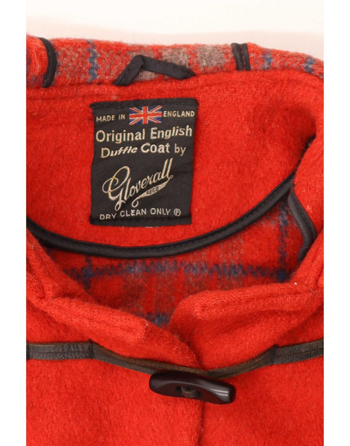 Gloverall Womens Hooded Duffle Coat UK 10 Small Red Wool