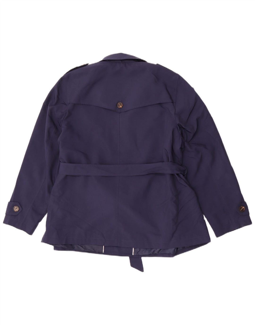 Casaco trench curto feminino Marks & Spencer Reino Unido 22 3XL azul marinho poliéster