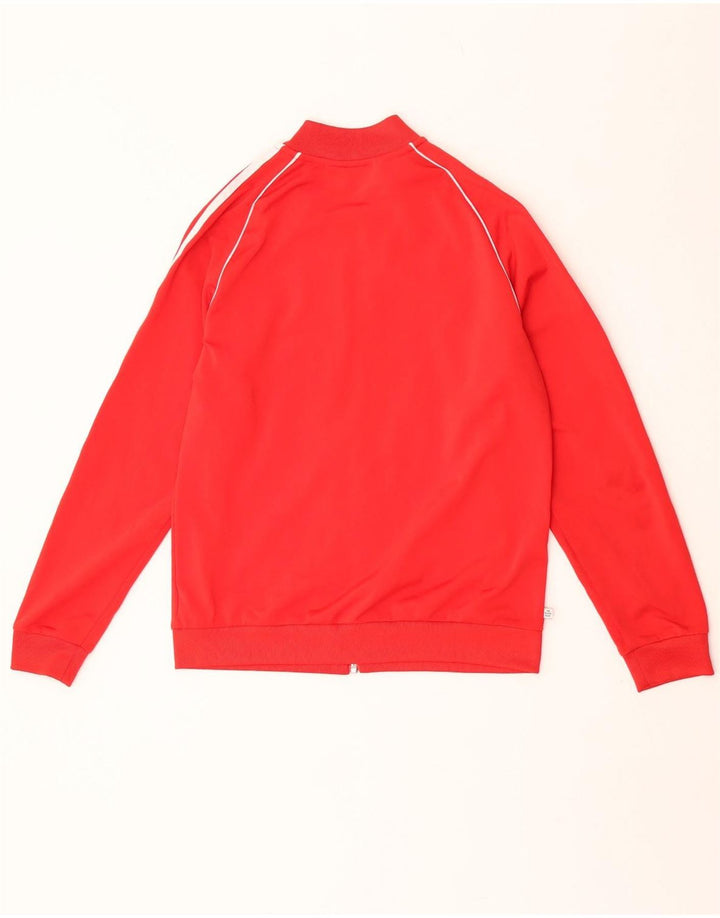 ADIDAS Boys Tracksuit Top Jacket 12-13 Anos Grande Poliéster Vermelho
