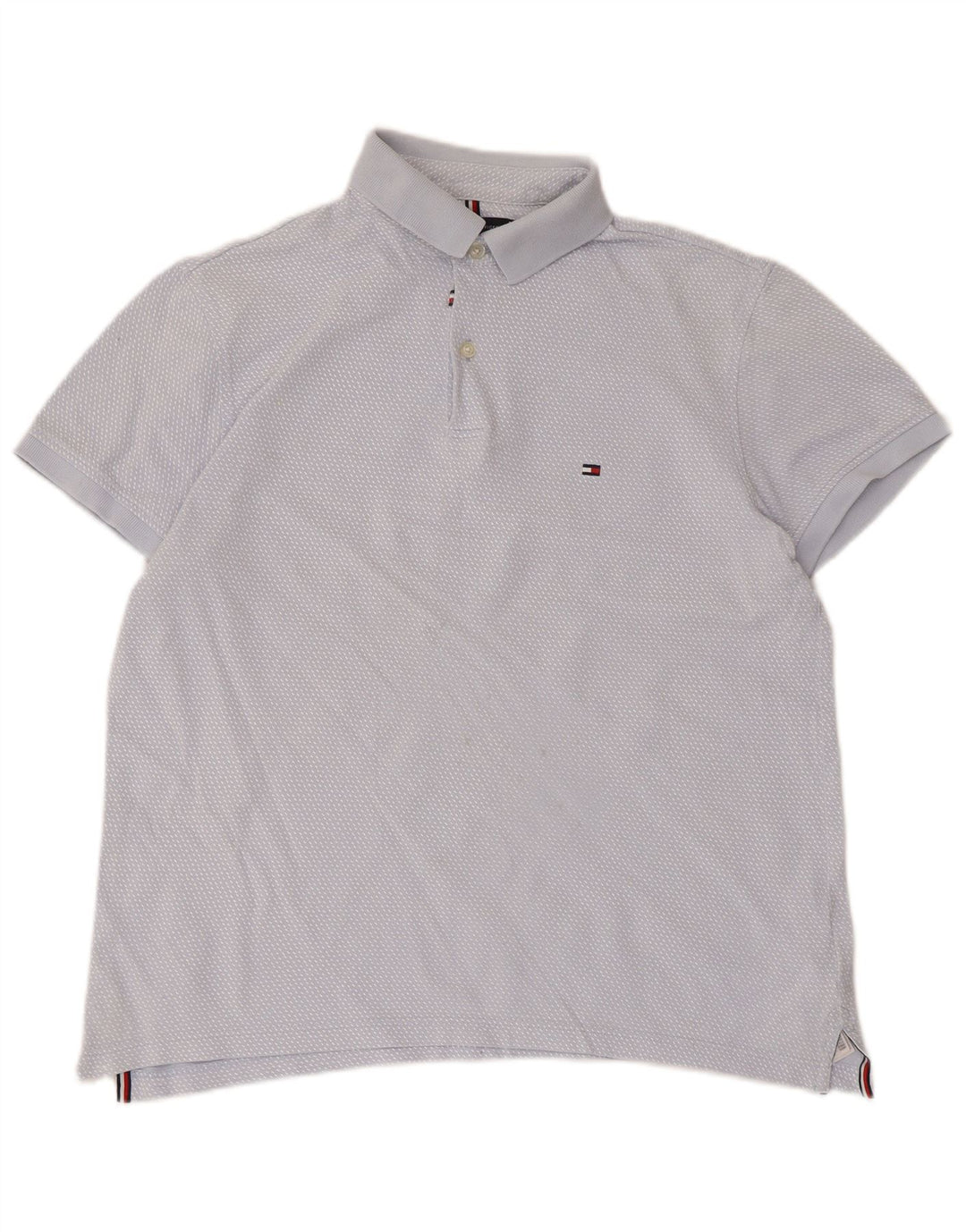 Camisa polo masculina Tommy Hilfiger algodão manchado azul médio
