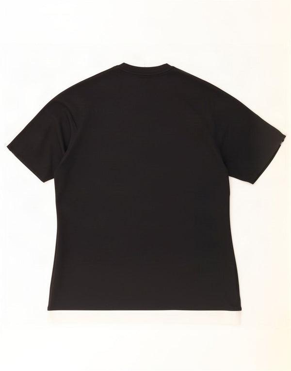 Adidas Mens Climalite T-Shirt Top Large Black Colourblock Polyester
