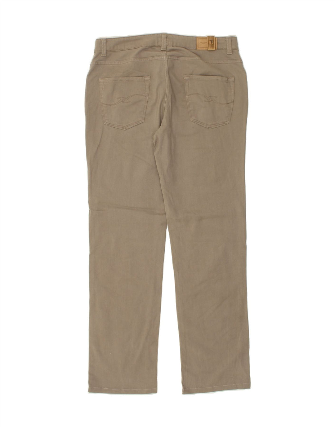 TRUSSARDI Womens Straight Casual Trousers W32 L32 Beige Cotton Vintage Trussardi and Second-Hand Trussardi from Messina Hembry 