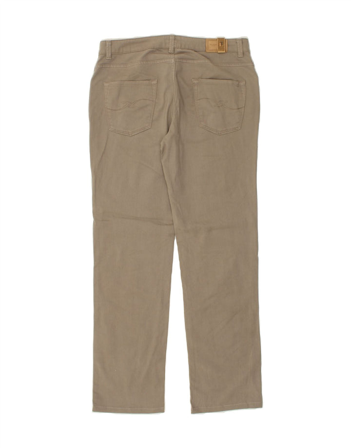 TRUSSARDI Womens Straight Casual Trousers W32 L32 Beige Cotton Vintage Trussardi and Second-Hand Trussardi from Messina Hembry 