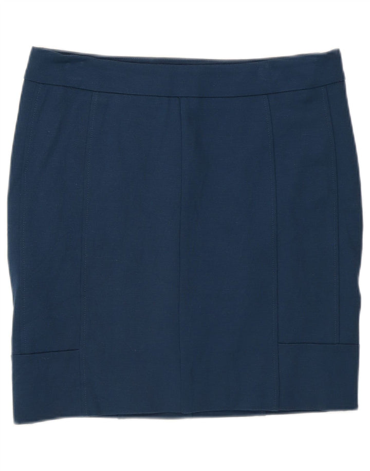 Mini saia feminina Calvin Klein US 4 pequena W28 azul viscose