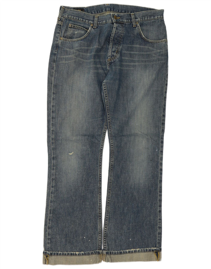 Lee Womens Denver Distressed Bootcut Jeans W36 L31 Azul Algodão
