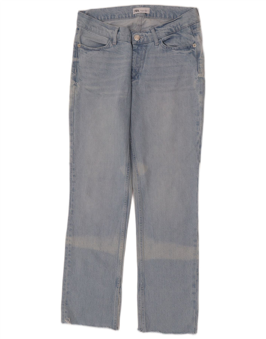 Calça jeans reta feminina Zara EU 40 médio W30 L30 azul algodão