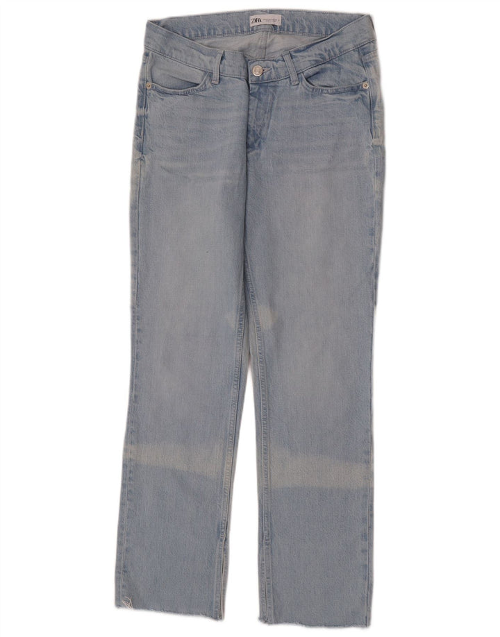 Calça jeans reta feminina Zara EU 40 médio W30 L30 azul algodão