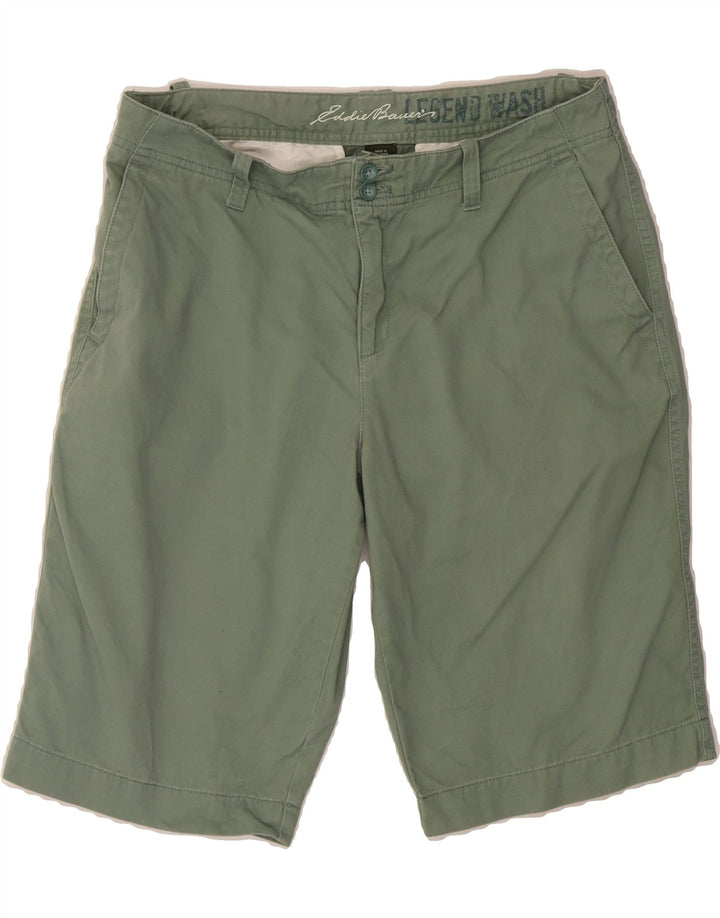 EDDIE BAUER Womens Chino Shorts US 12 Large W34  Green Cotton Vintage Eddie Bauer and Second-Hand Eddie Bauer from Messina Hembry 