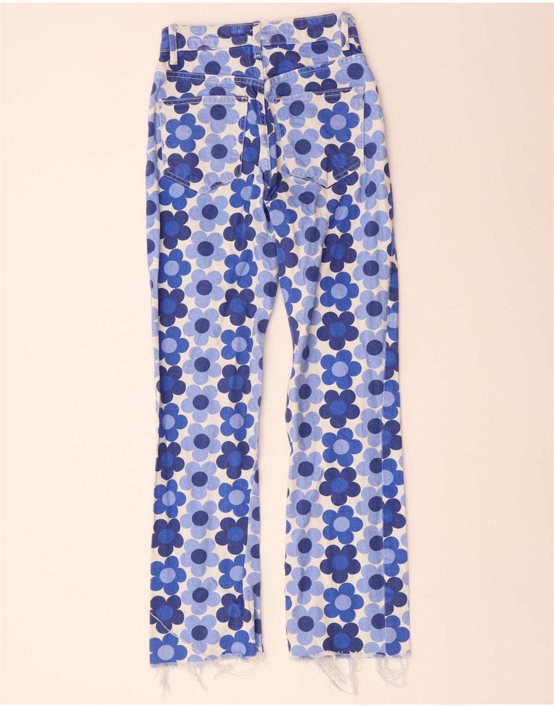 ZARA Jeans retos femininos EU 32 2XS W22 L28 Azul Floral