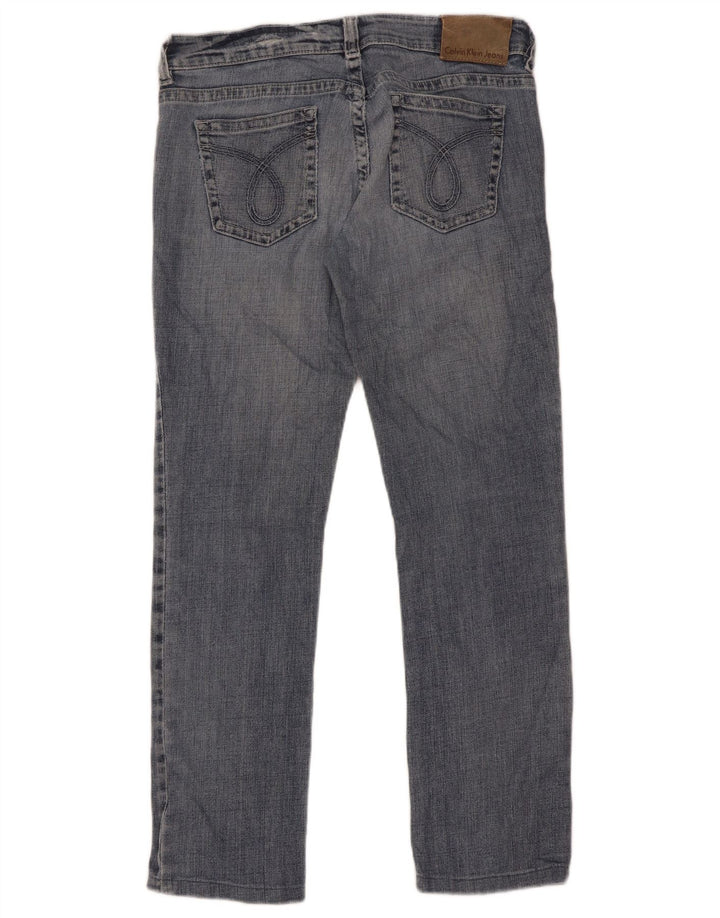 Calça jeans reta feminina Calvin Klein W30 L28 azul