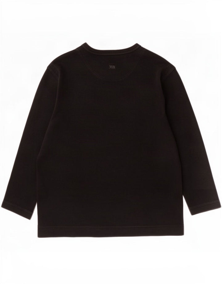 Hugo Boss Mens Top Manga Longa Grande Algodão Preto