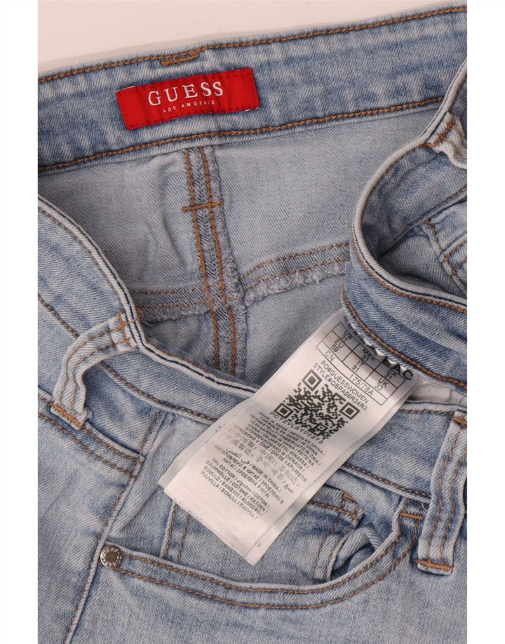 Guess Jeans femininos desgastados slim W33 L27 algodão azul