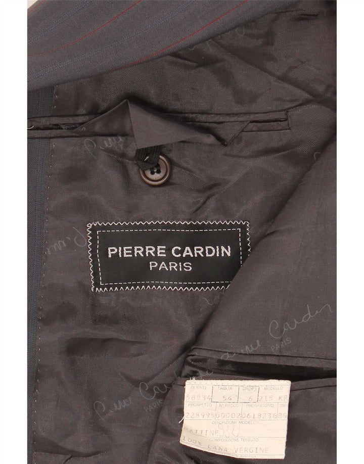 Jaqueta blazer masculina Pierre Cardin com 2 botões IT 54 2XL cinza listrada