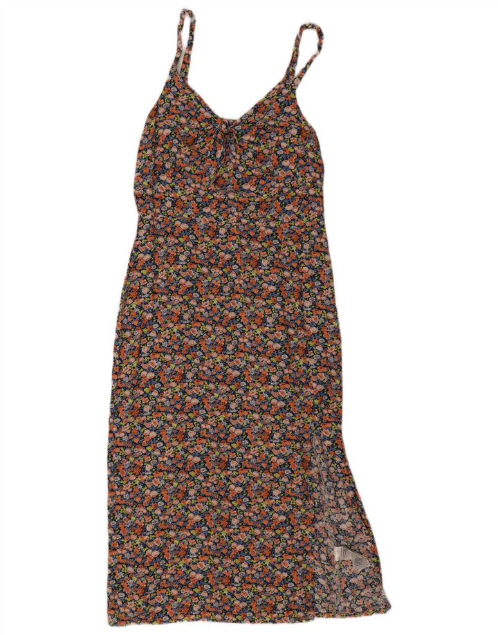Vestido feminino Oasis Slip UK 12 médio multicolorido floral viscose