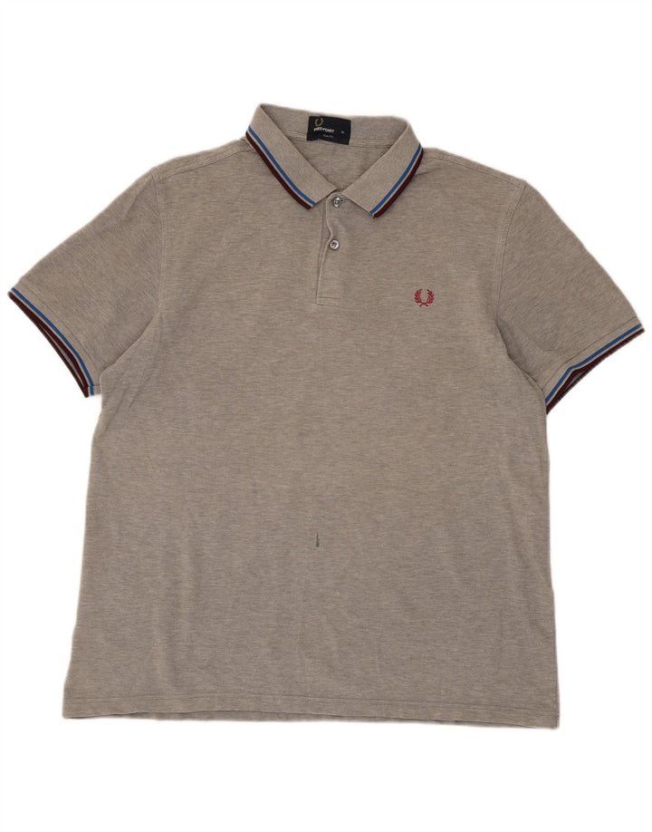 Camisa polo masculina Fred Perry Slim Fit XL algodão cinza