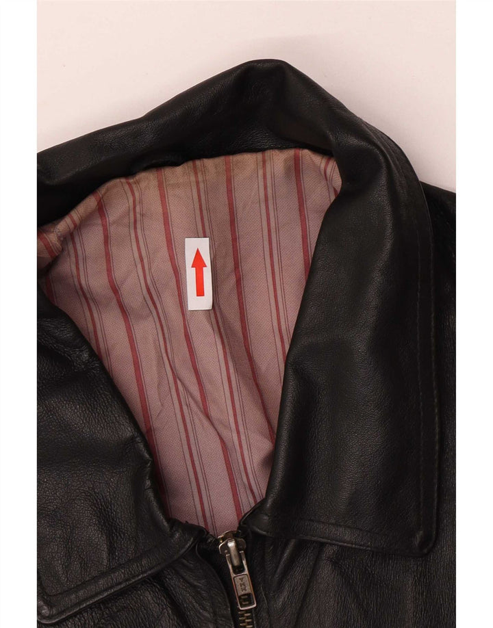 Jaqueta de couro masculina vintage UK 42 XL couro preto